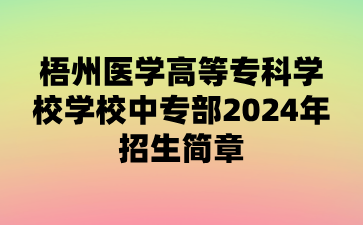 梧州醫(yī)學(xué)高等專科學(xué)校學(xué)校中專部2024年招生簡章