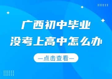 廣西初中畢業沒考上高中怎么辦